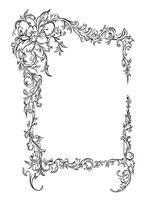 Elegant Line Art Flower Frame Minimalist and Stylish Floral Border Design Featuring Delicate sketch Line Drawings of Flowers, Perfect for Invitations vector