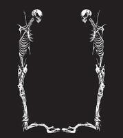skeleton horror frame, skeleton frame grunge effect, horror grunge frame vector