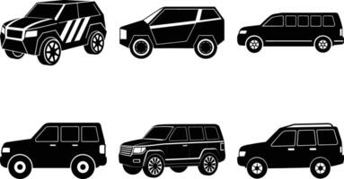 Comprehensive collection of SUVs silhouettes for exploration vector