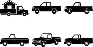Pickup truck outline with sharp edges on white background vector
