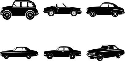 Retro automobile silhouettes for collectors and enthusiasts vector