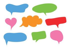 Cute handwritten colorful speech bubble on a white background. For cover book, business, card, web, and poster. vector