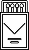 The illustration shows an outline of wooden matches, capturing their simple yet essential design, highlighting the slender wooden sticks and the match tips in a minimalist style vector