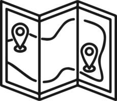 Map icon with pin on the map vector