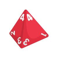 DnD D4 Dice Flat Illustration. Clean Icon Design Element on Isolated White Background vector