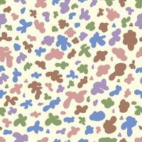 Abstract colors hand drawn shape seamless pattern. Random blob pattern spot shape. Modern color pallet. illustration vector