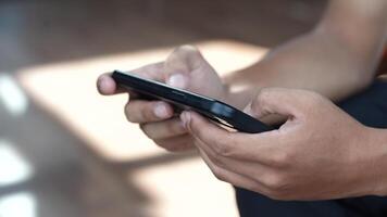 Close-up of a person touching the screen on a mobile phone. video