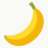 Cartoon fruit banana isolated on white background. Front view. vector