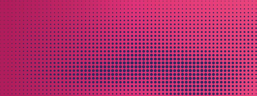 Pink and purple halftone polka dot gradient background. Doteed pixel texture overlay. Pop Art style backdrop. Cartoon or futuristic moving particle points.