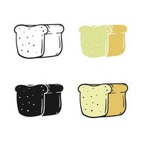 Simple and Minimalist Bread Illustrations in Various Styles and Colors vector