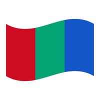 Waving flag planet Mars, symbol of the planet Mars vector