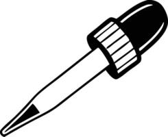 Black and white illustration eyedropper scientific instrument. vector
