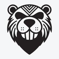 Minimalist Beaver head Design vector