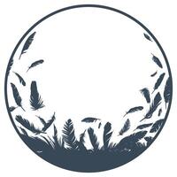 Background with a flying bird feathers. vector
