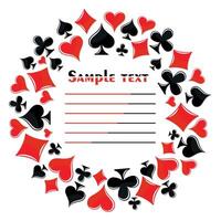 A round frame with casino symbols. vector