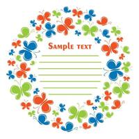 A frame with color butterflies. vector