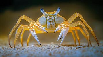 Japanese Spider Crab Macrocheira kaempferi phylum Arthropoda class Malacostraca order Decapoda family Inachidae walking the ocean floor its long legs blending with the sandy terrain photo