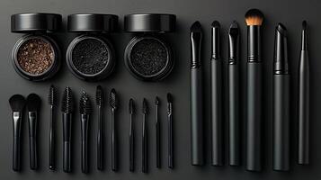 Eyeliner brush set mockup arranged a visually appealing layout photo