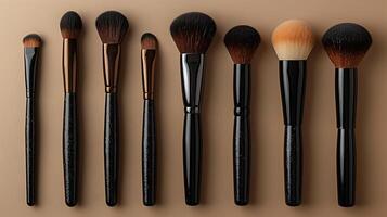 Makeup brush set mockup arranged a visually appealing layout photo
