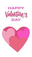 A beautiful handwritten Valentine's Day design in shades of red and purple vector