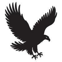 Powerful Eagle Silhouette in Flight vector