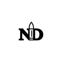 Timeless ND DN bullet Monogram Logo for Business Identity vector