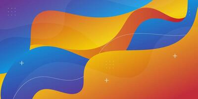 Simple blue and orange geometric business banner design. Creative banner design with wave shape and line as template. Simple horizontal banner. Eps10 vector