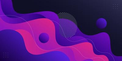 Purple and blue gradient geometric business banner design. Creative banner design with wave and line shapes for template. eps10 vector