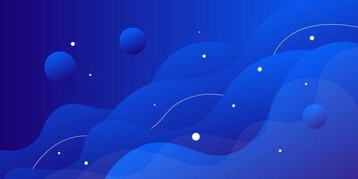 Blue gradient background with geometric waves and circle shape elements. Colorful blue wave design. Simple elegant concept. eps10 vector