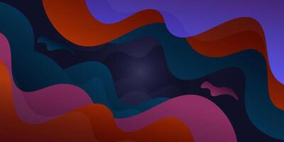Dark blue and colorful luxury background template. with abstract waves and shadows. Futuristic background with strong pattern design. Eps10 vector