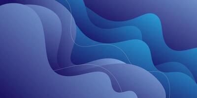 Abstract dark blue 3D wave geometric background. Wave color background with line design as template. Fluid shape composition. Eps10 vector