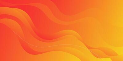 Abstract colorful orange background with wavy fluid shapes with geometric patterns. Bright orange background design. Cool and modern concept. vector