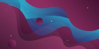 Simple purple geometric business banner design on blue background. Creative banner design with wave shape. Simple horizontal banner. Eps10 vector