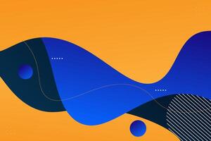 Orange and blue geometric business banner design. Creative banner design with wave and line shape as template. Simple design on horizontal banner. Eps10 vector
