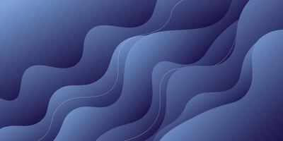 Abstract colorful dark blue geometric wave gradient illustration background with 3D look and simple pattern. Cool and trendy design. Eps10 vector
