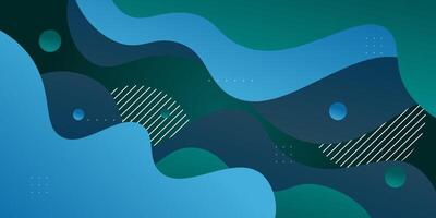 Green and blue gradient 3D design with liquid background. Futuristic trendy color pattern. Wavy background. Abstract flyer. Colorful geometric poster background. Eps10 vector