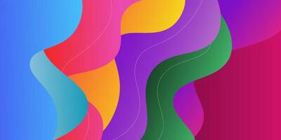 Colorful solid geometric business banner design. Creative banner design with wave shape as template. Simple and modern banner. vector
