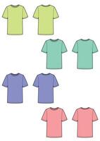 Set of templates of men's t-shirt. Front and back views vector