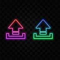 Upload Glyph icon of two cores for personal and commercial use. neon style. vector
