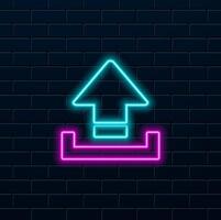 Upload icon graphic design template stock . neon style. vector