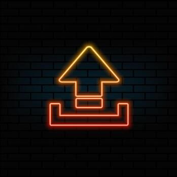 Upload icons. related to the Button Download symbol. Matte color style. Simple design illustration. neon style. vector