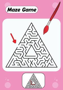 un laberinto juego con un triángulo y un triángulo vector