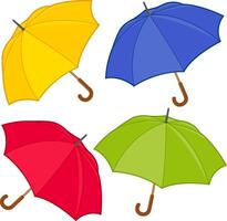 Collection of colorful umbrellas. Open umbrellas for rain and sun protection. vector