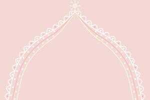 Beautiful border or frame on pink color. Crown. Copy space. vector
