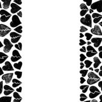 Broken and whole hearts pattern with chalk texture on blackboard vector