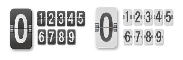 Mechanical timetable scoreboard information board display numbers. . vector
