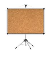 Cork board with wood frame. Empty corkboard with brown texture on transparent background. Business noticeboard. vector