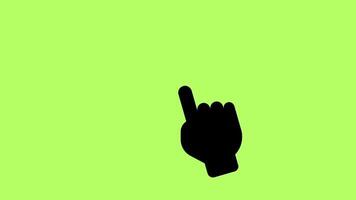 Index finger cursor icon hand pointer green screen background video