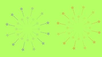 Bursting firework with stars and sparks isolated green screen background video