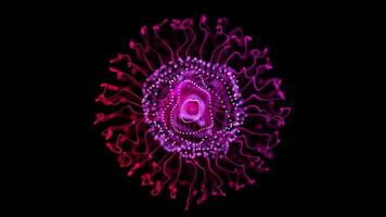 Dynamic Pink and Red Sphere with Intricate Neon Patterns video